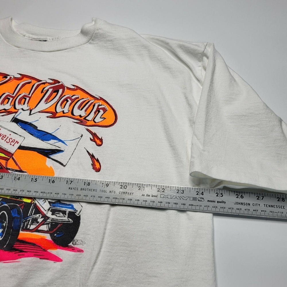 Vintage 90s Sprint Car Mens XXL White Todd Daun Budweiser Superweight Tees U.S.A - Picture 8 of 8